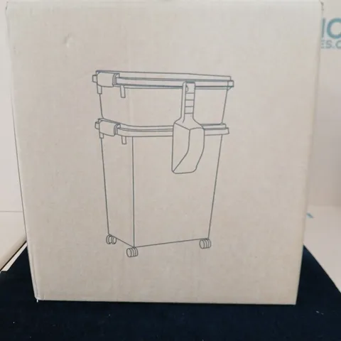 DIVYA ENTERPRISES PET FOOD STORAGE CONTAINER β BLACK, ON WHEELS.
