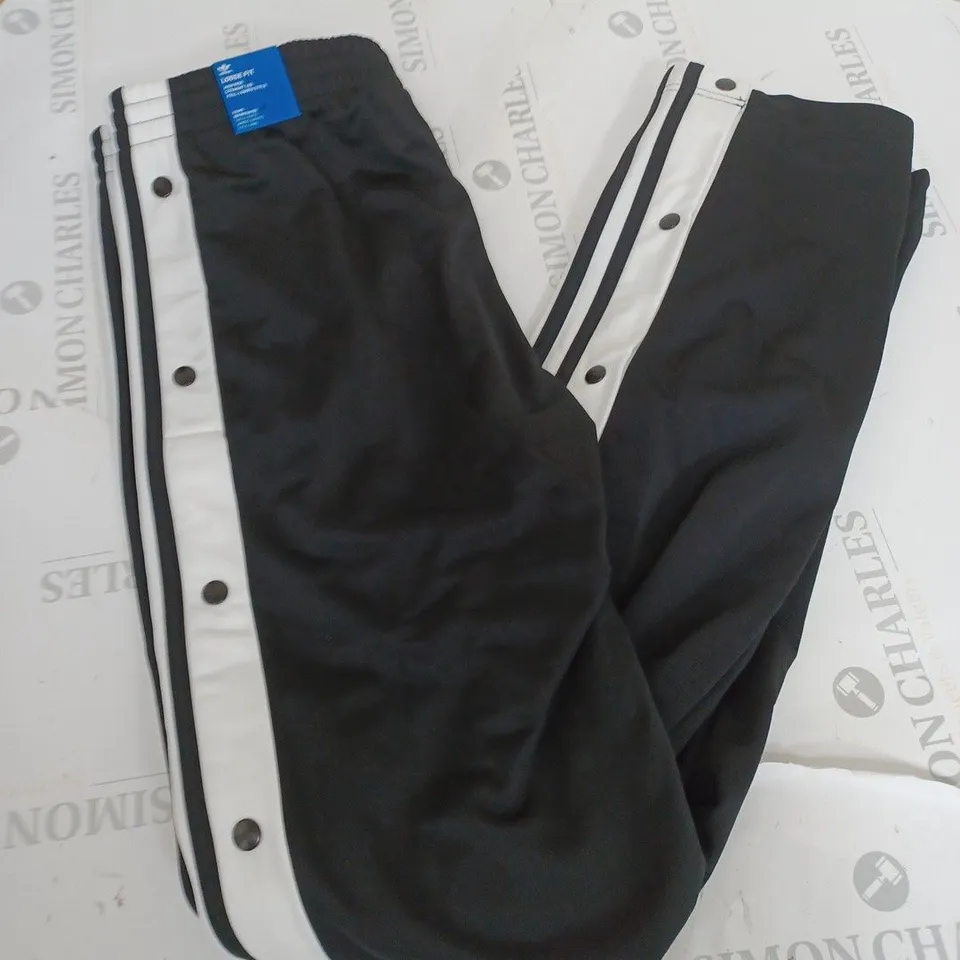 ADIDAS LOOSE FIT BLACK BUTTONED JOGGERS SIZE S