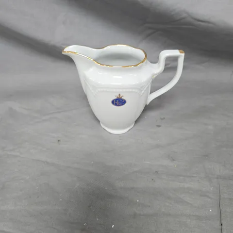 REGINA KATHERINA FINE PORCELAIN CREAMER – WHITE WITH GOLD RIM. MADE IN GERMANY