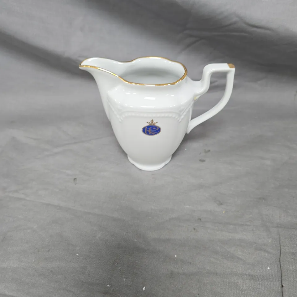 REGINA KATHERINA FINE PORCELAIN CREAMER – WHITE WITH GOLD RIM. MADE IN GERMANY