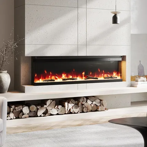 BOXED 60 INCH 3-SIDED RECESSED OR FREESTANDING ELECTRIC FIRE