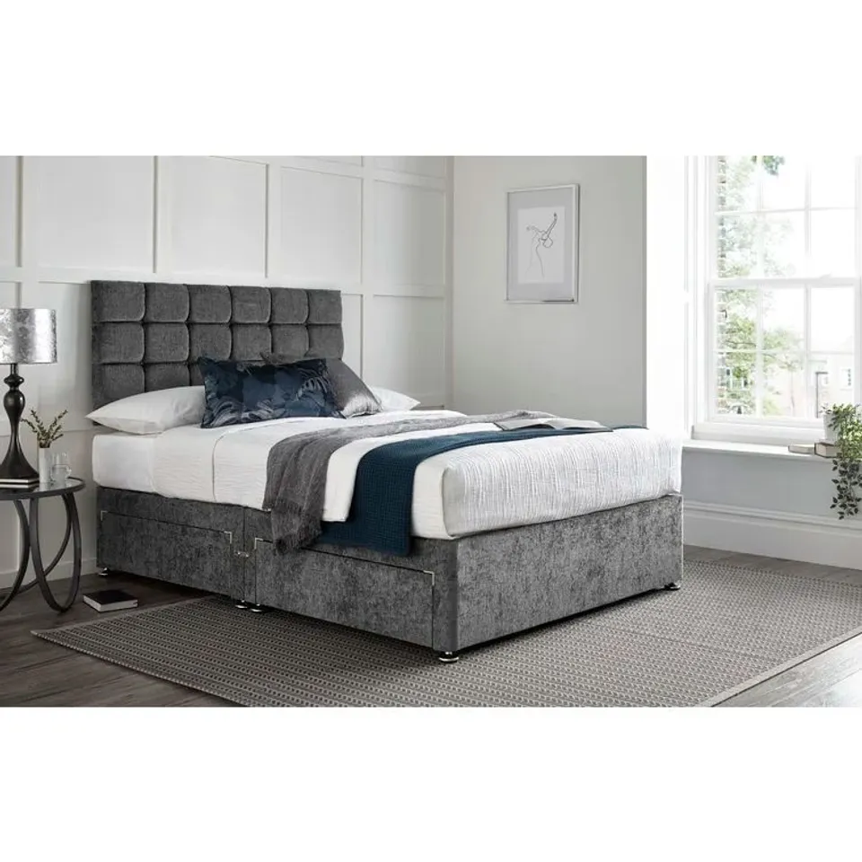 BAGGED AVIS DIVAN BED WITH 24" HEADBOARD (3 PARTS)