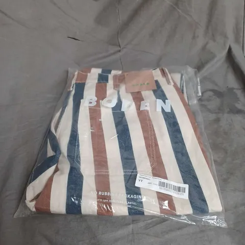 BAGGED BODEN STRIPED JEANS IN NAVY/BROWN SIZE 34R