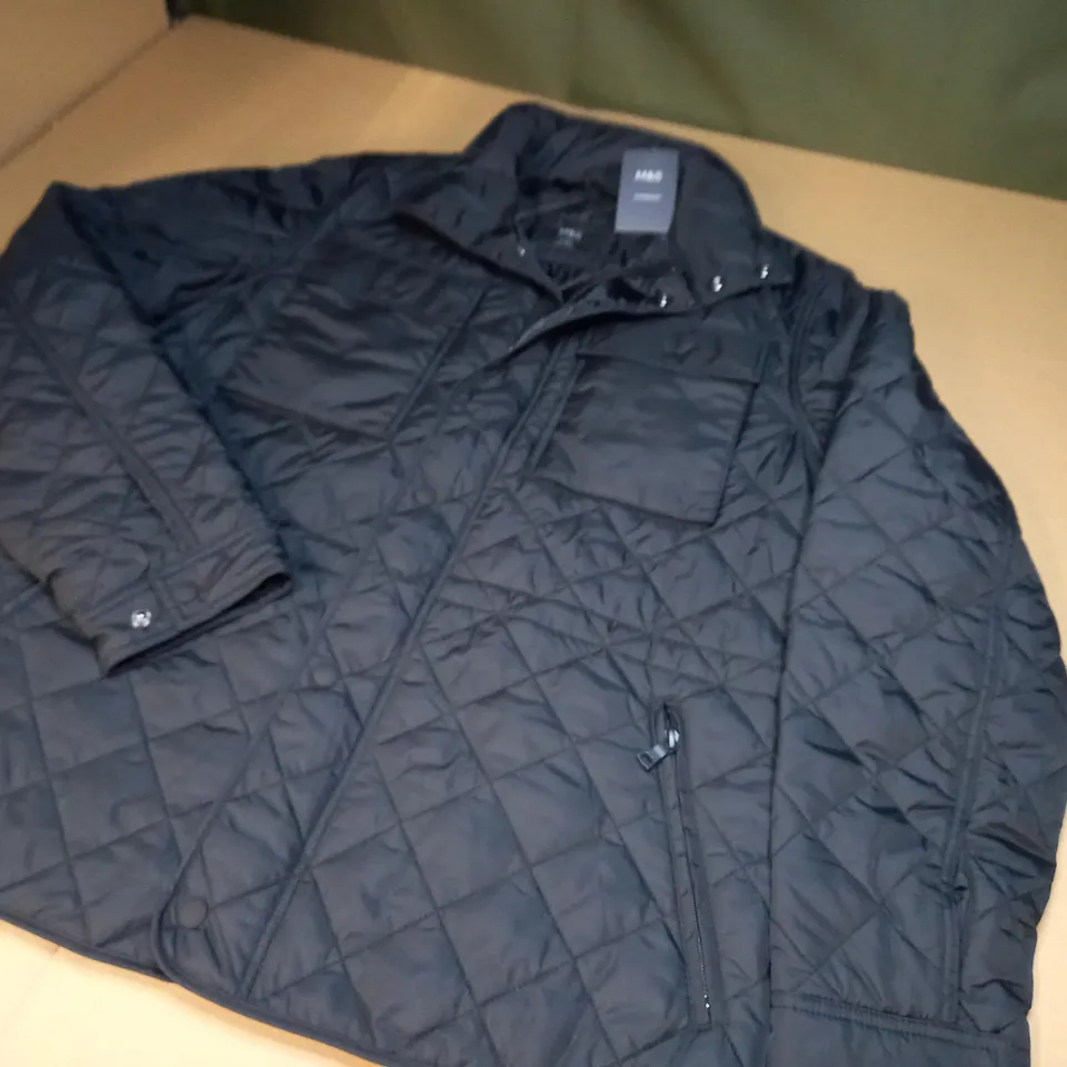 M&S BLACK STORMWEAR COAT - M REG 