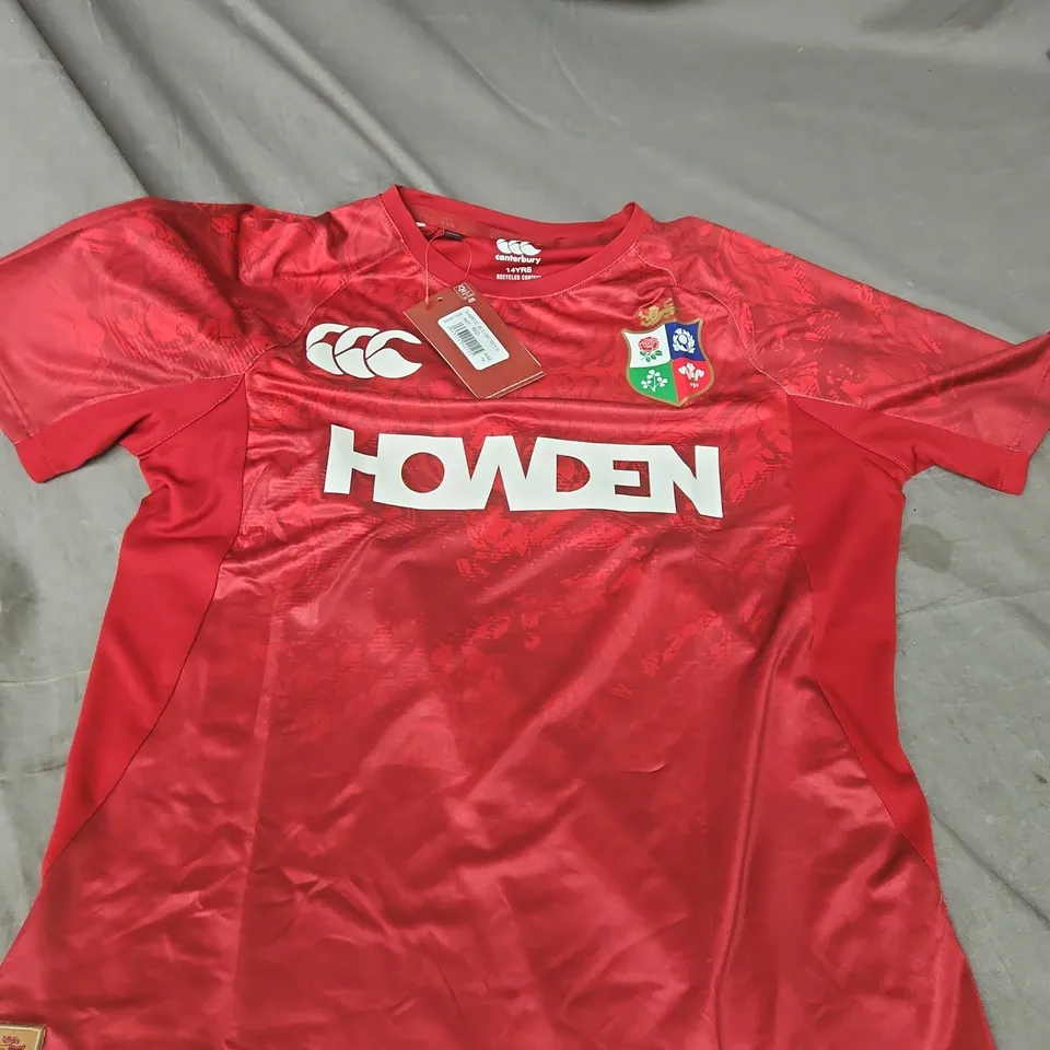 BRITISH & IRISH LIONS KIDS RUGBY JERSEY – RED, 14YRS