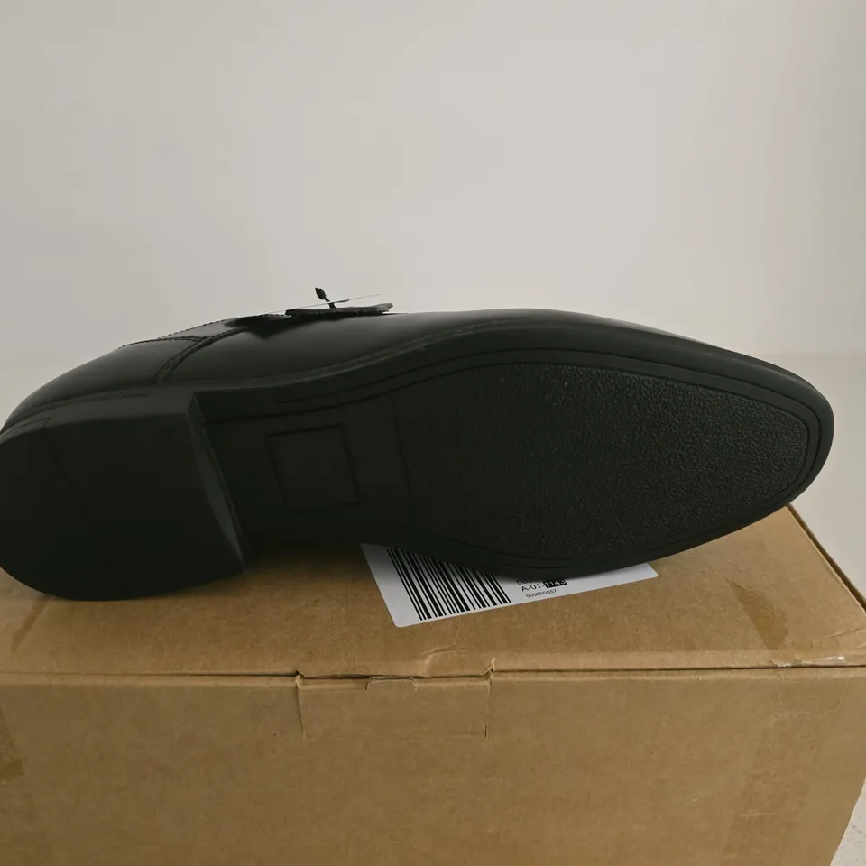 JACAMO LEATHER DERBY WIDE BLACK SHOES UK 9 BOXED