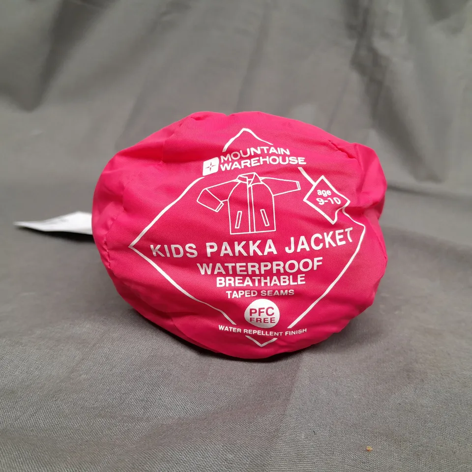 MOUNTAIN WAREHOUSE KIDS PAKKA JACKET WATERPROOF IN PINK - 9-10 YEARS