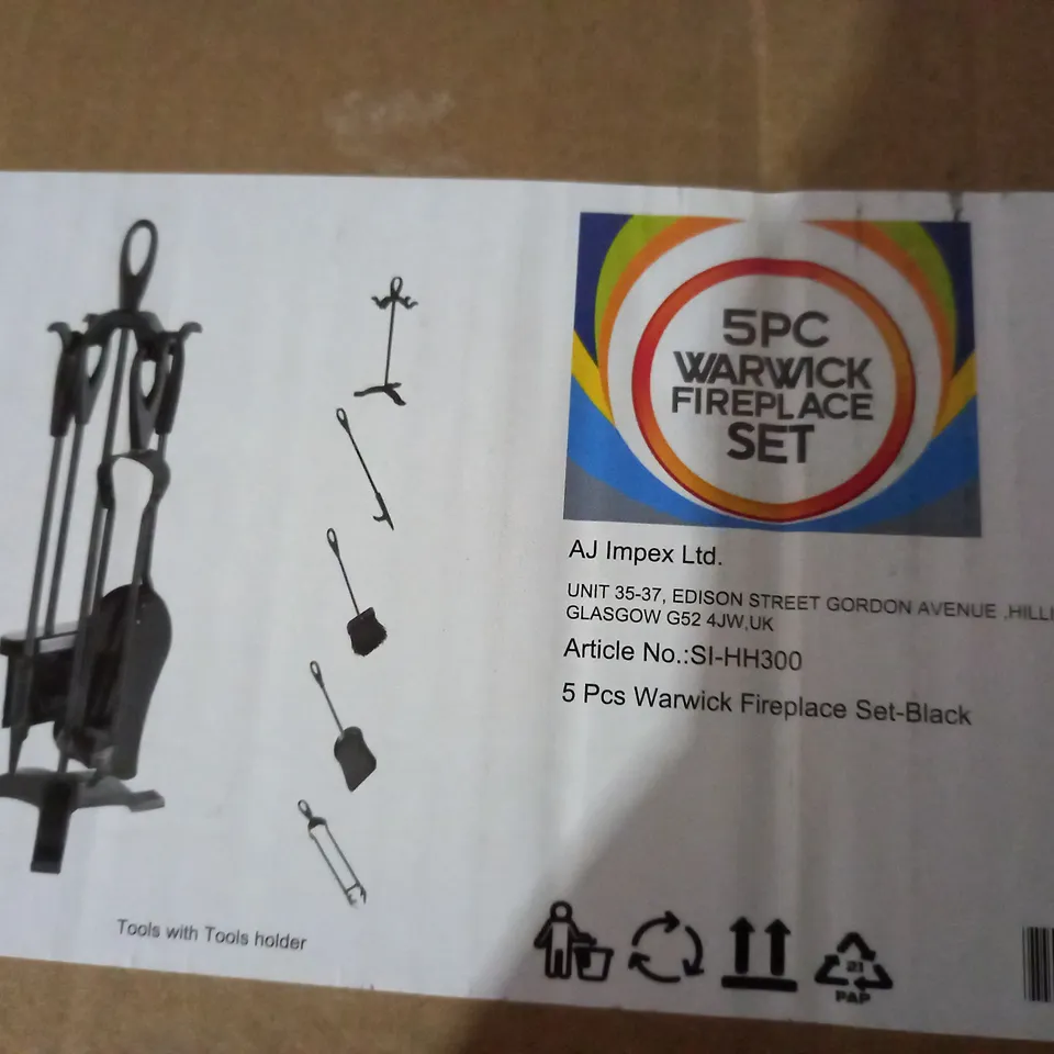 BOXED WARWICK FIREPLACE SET  