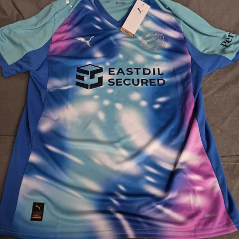 LEYTON ORIENT FC THIRD SHIRT - ADULTS, SIZE L, AQUA (PUMA)