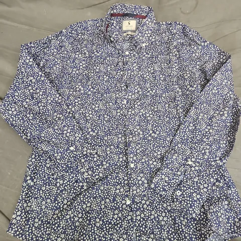 JOULES SLIM FIT FLORAL SHIRT IN BLUE/WHITE - XL