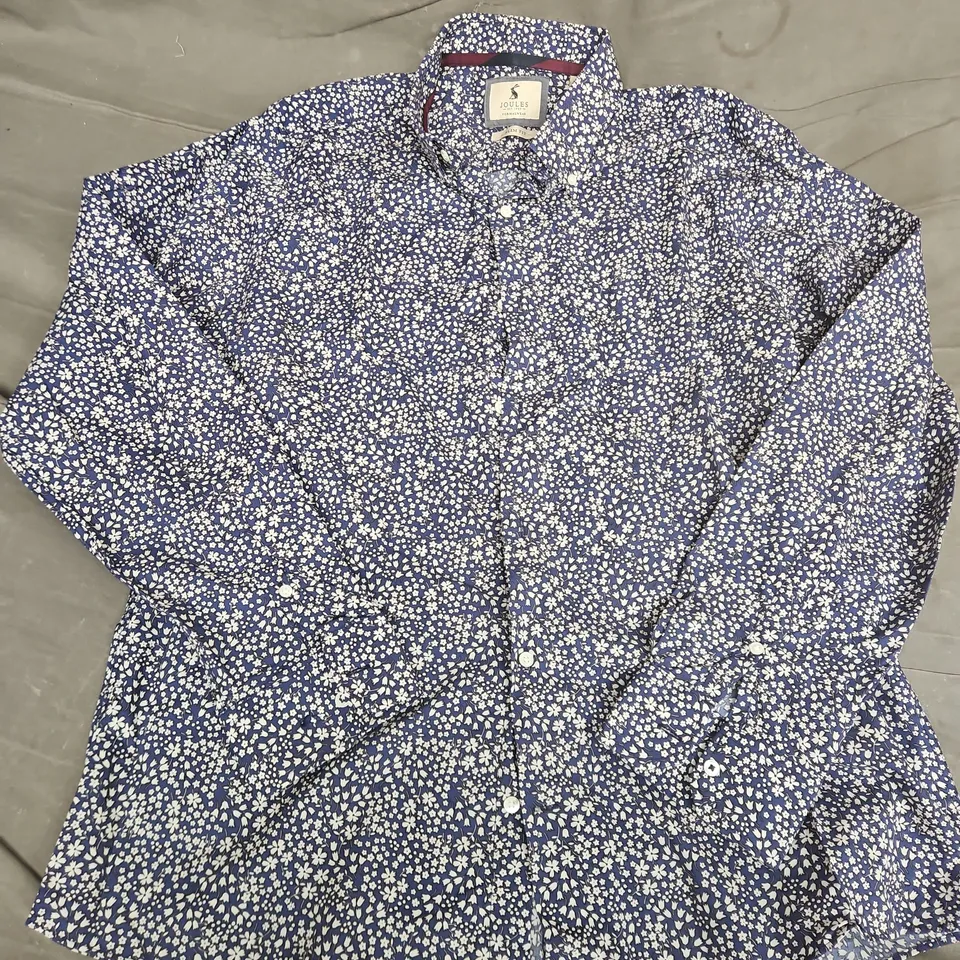 JOULES SLIM FIT FLORAL SHIRT IN BLUE/WHITE - XL