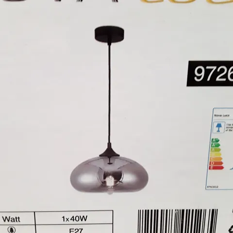 BOXED BRAUD 1-LIGHT BLACK/CLEAR PENDANT 
