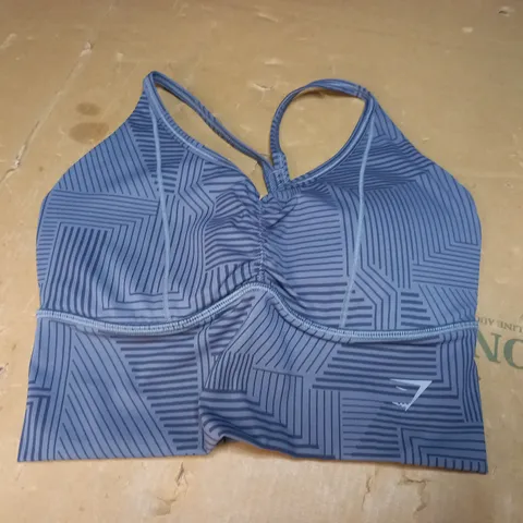 GYMSHARK STRIPED DESIGN SPORTS BRA - GREY