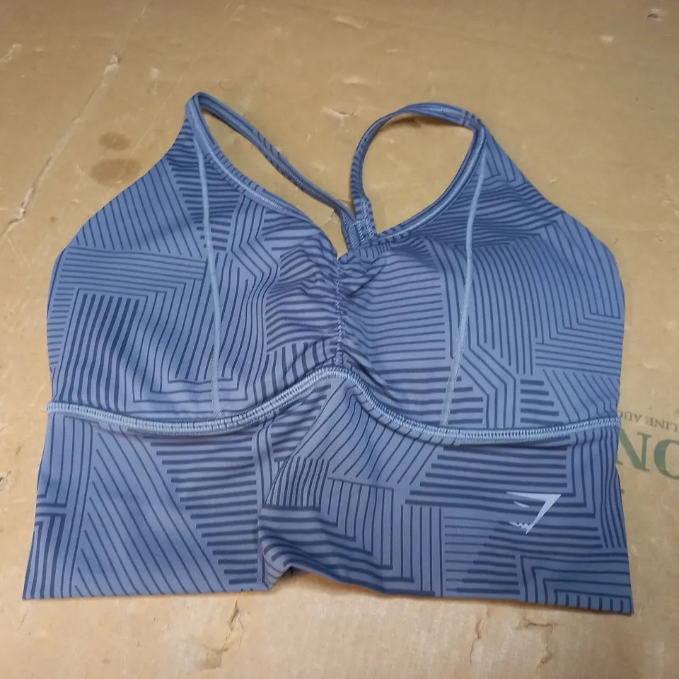 GYMSHARK STRIPED DESIGN SPORTS BRA - GREY