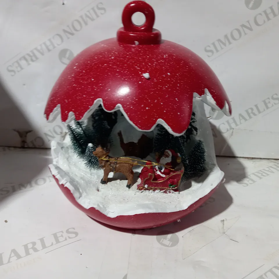 SANTAS EXPRESS PRE-LIT SPHERE WITH CHRISTMAS CHARACTER SCENE