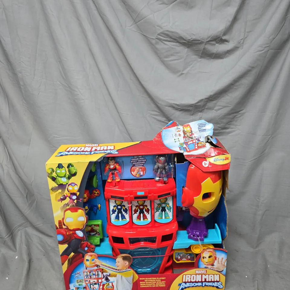 MARVEL IRON MAN - AWESOME FRIENDS PLAYSET BOXED (DAMAGED PACKAGING)