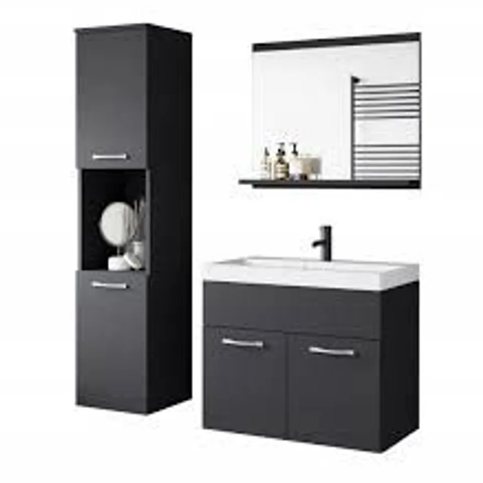 BOXED BATHROOM SUITE - BLACK GRAPHITE (2 BOXES)