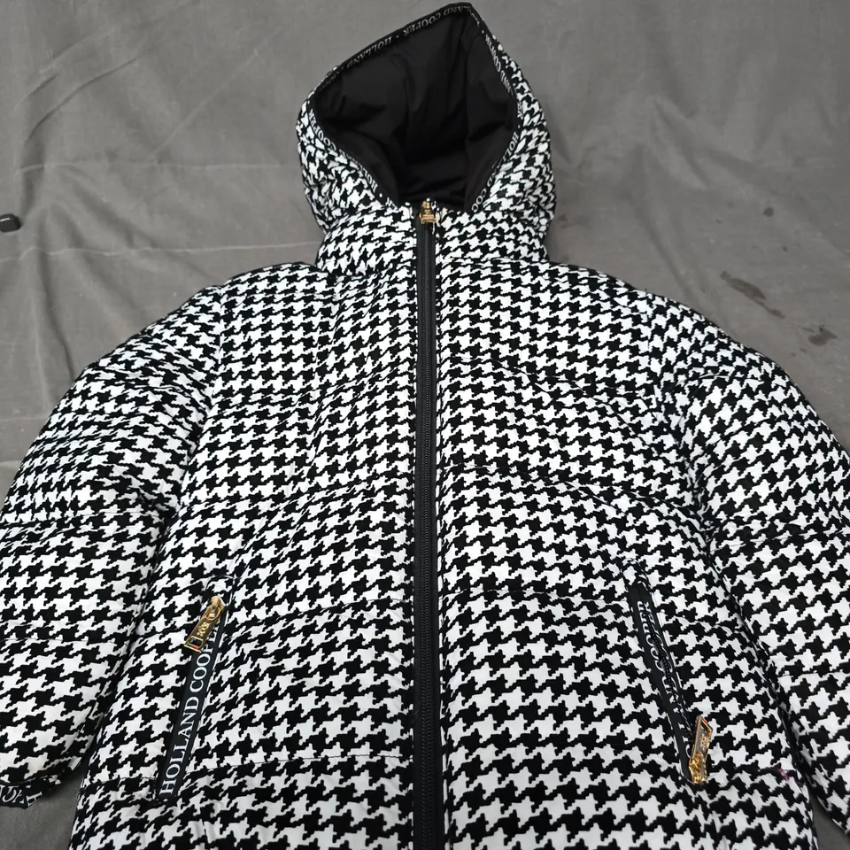HOLLAND COOPER WOMEN'S HOUNDSTOOTH PUFFER JACKET WITH HOOD