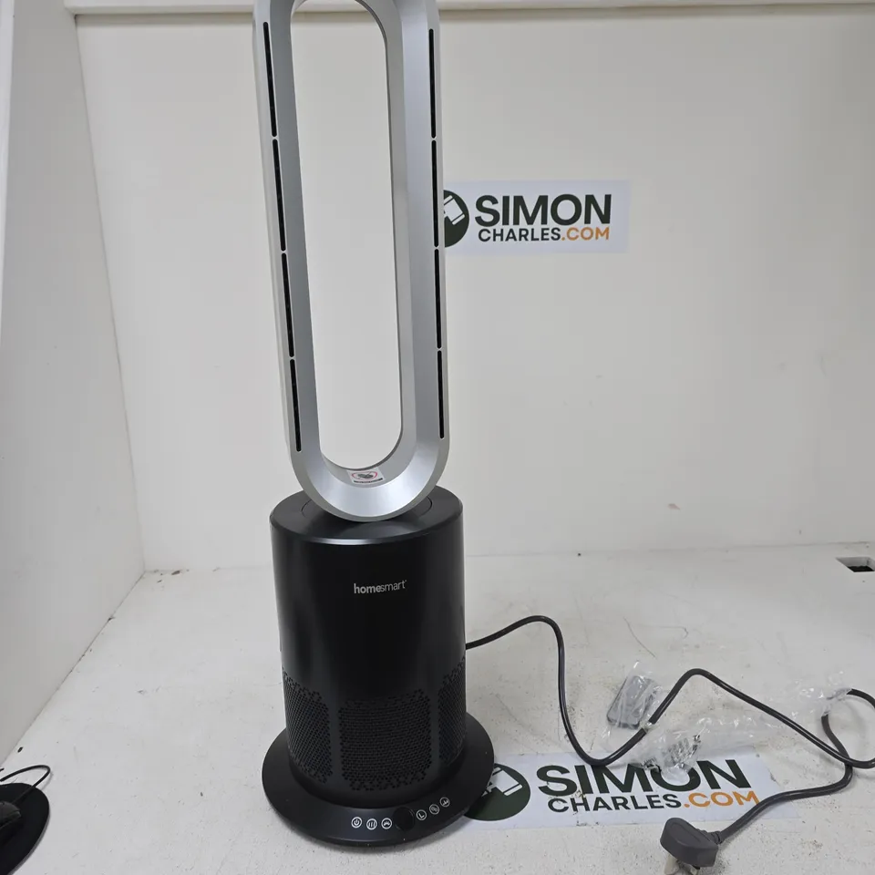 HOMESMART BLADELESS TOWER FAN WITH OVAL LOOP – BLACK BASE (UK PLUG)