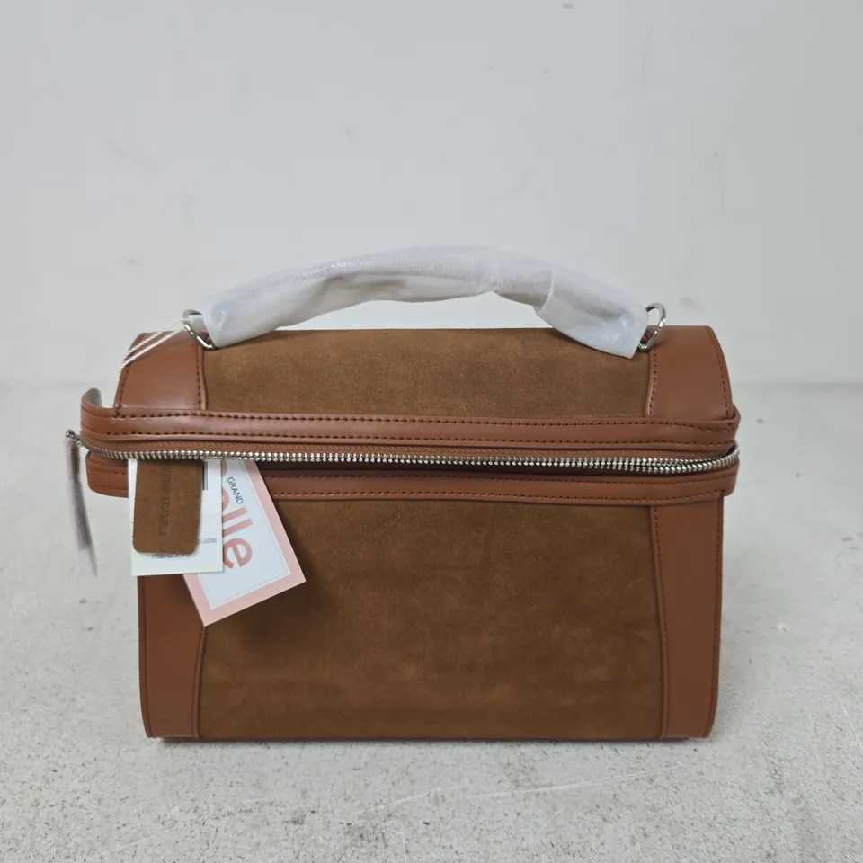 BELLE GRAND EXOTIC LEATHER COLLECTION HANDBAG – BROWN LEATHER & SUEDE