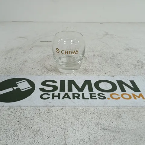 BOX OF 6 CHIVAS BRANDED GLASSES – CLEAR WHISKY TUMBLERS