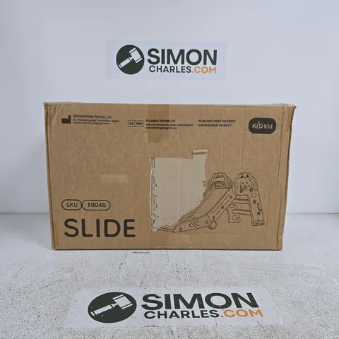 KID KID CHILDREN'S PLASTIC GREY SLIDE PLAYSET – BOXED (UNASSEMBLED)