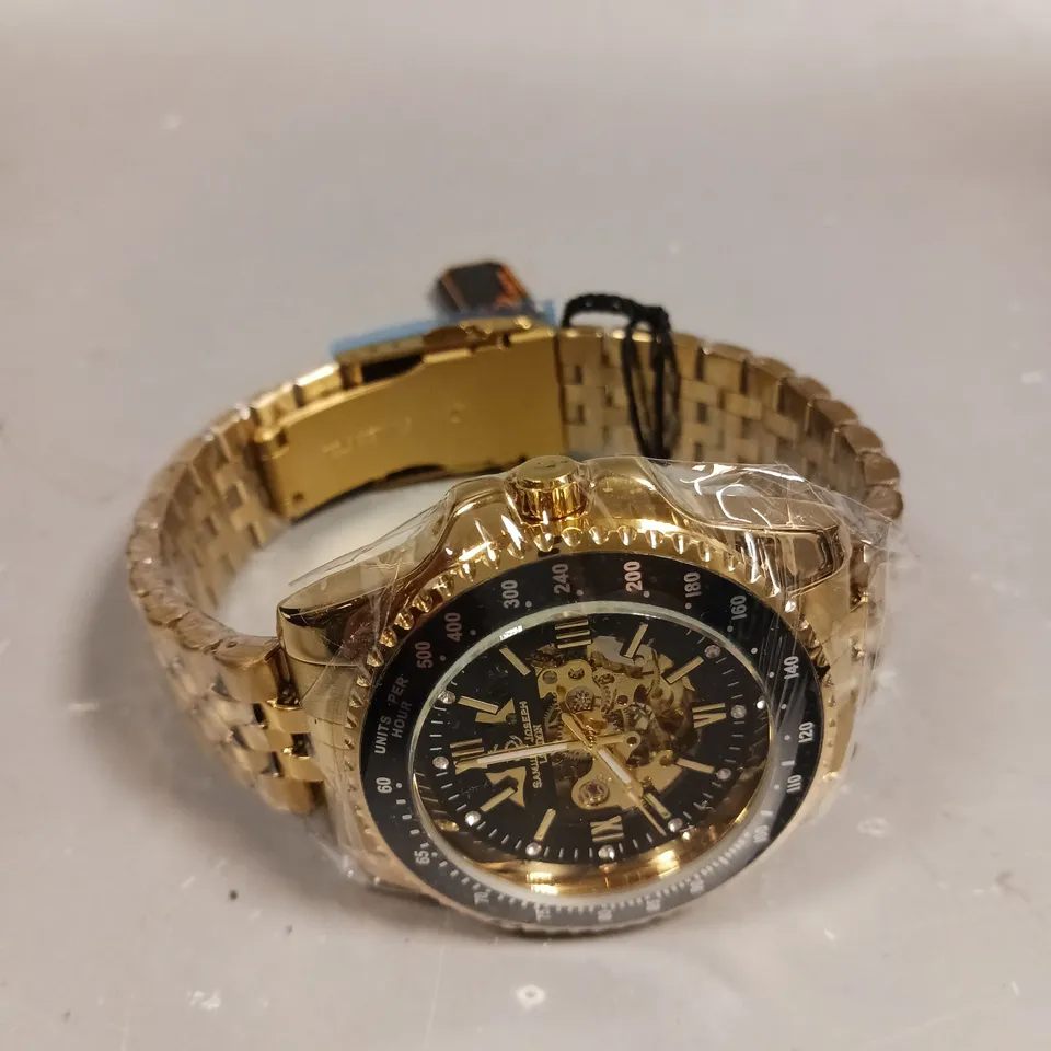 SAMUEL JOSEPH SKELETON MECHANISM EXHIBITION BACK CASE WATCH 