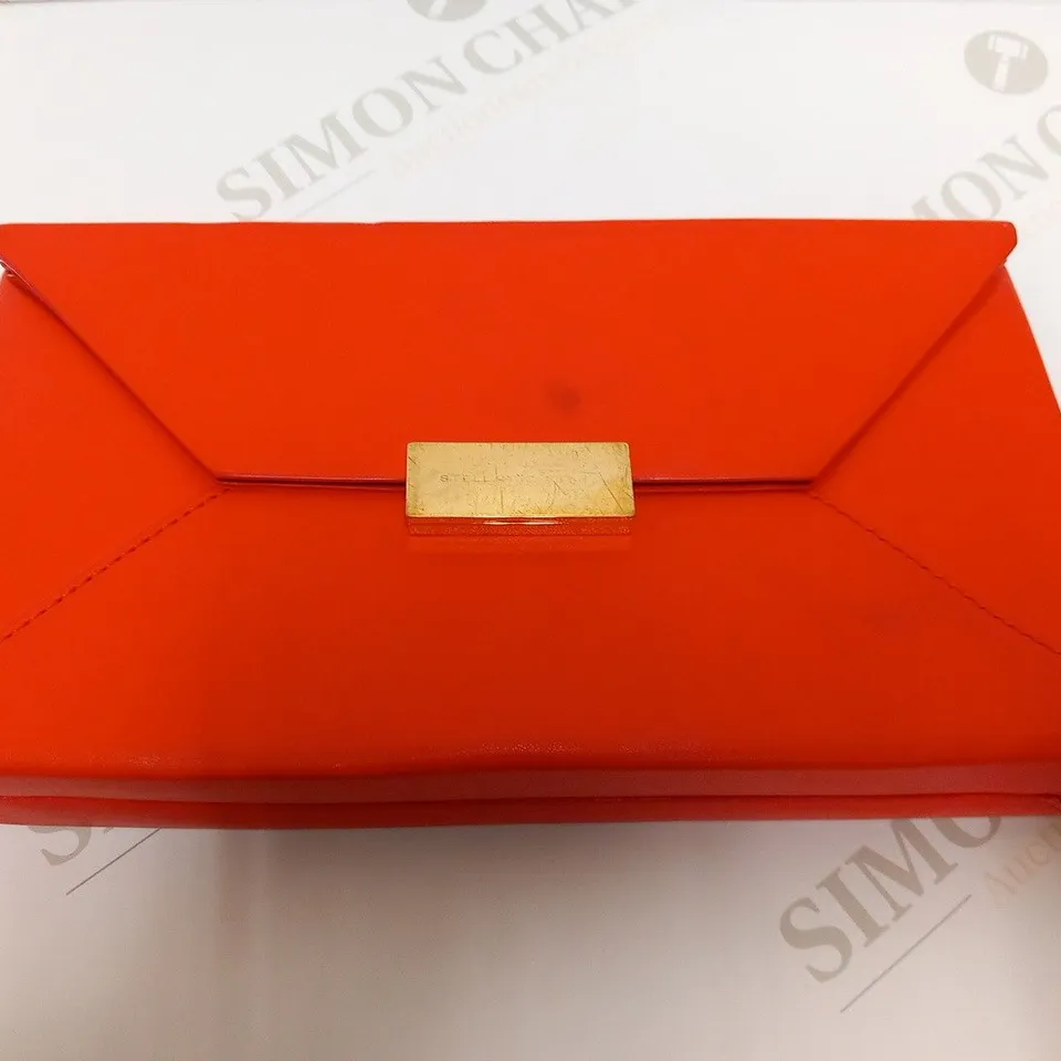 STELLA MCCARTNEY RED VEGAN LEATHER ENVELOPE CLUTCH BAG