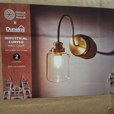 BOXED NATURAL HISTORY MUSEUM X DUNELM INDUSTRIAL CURVED WALL LIGHT