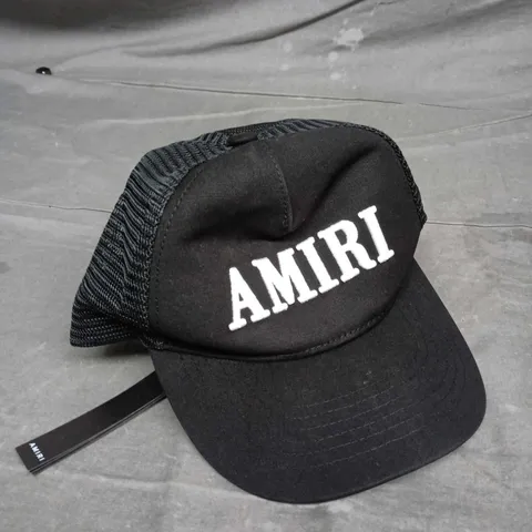 AMIRI CAP – BLACK TRUCKER MESH BACK HAT