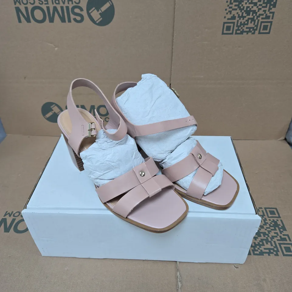 DUNE LONDON JESSIA BLOCK HEEL SANDALS BLUSH SIZE 7