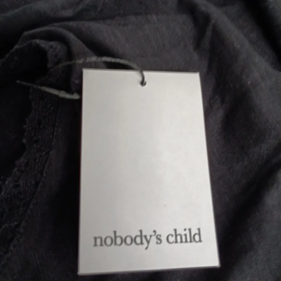 NOBODY'S CHILD BLACK JERSEY EMBROIDERY WAISTCOAT – UK6