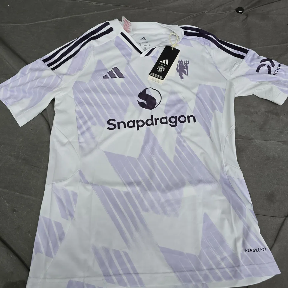 ADIDAS MANCHESTER UNITED KIDS JERSEY IN WHITE MULTI - 13-14Y (XL)