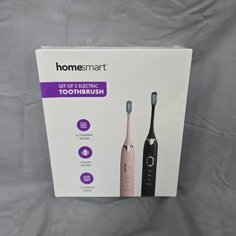 BOXED AND SEALED HOMESMART SET OF 2 ELECTRIC TOOTHBRUSHES (BS-201)