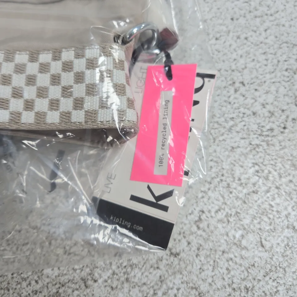 KIPLING TAUPE CHESS TOTE BAG – WITH TAG