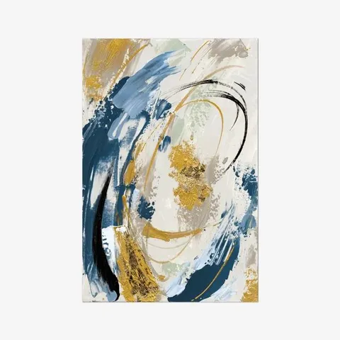 BLUE YELLOW ABSTRACT PAINTING