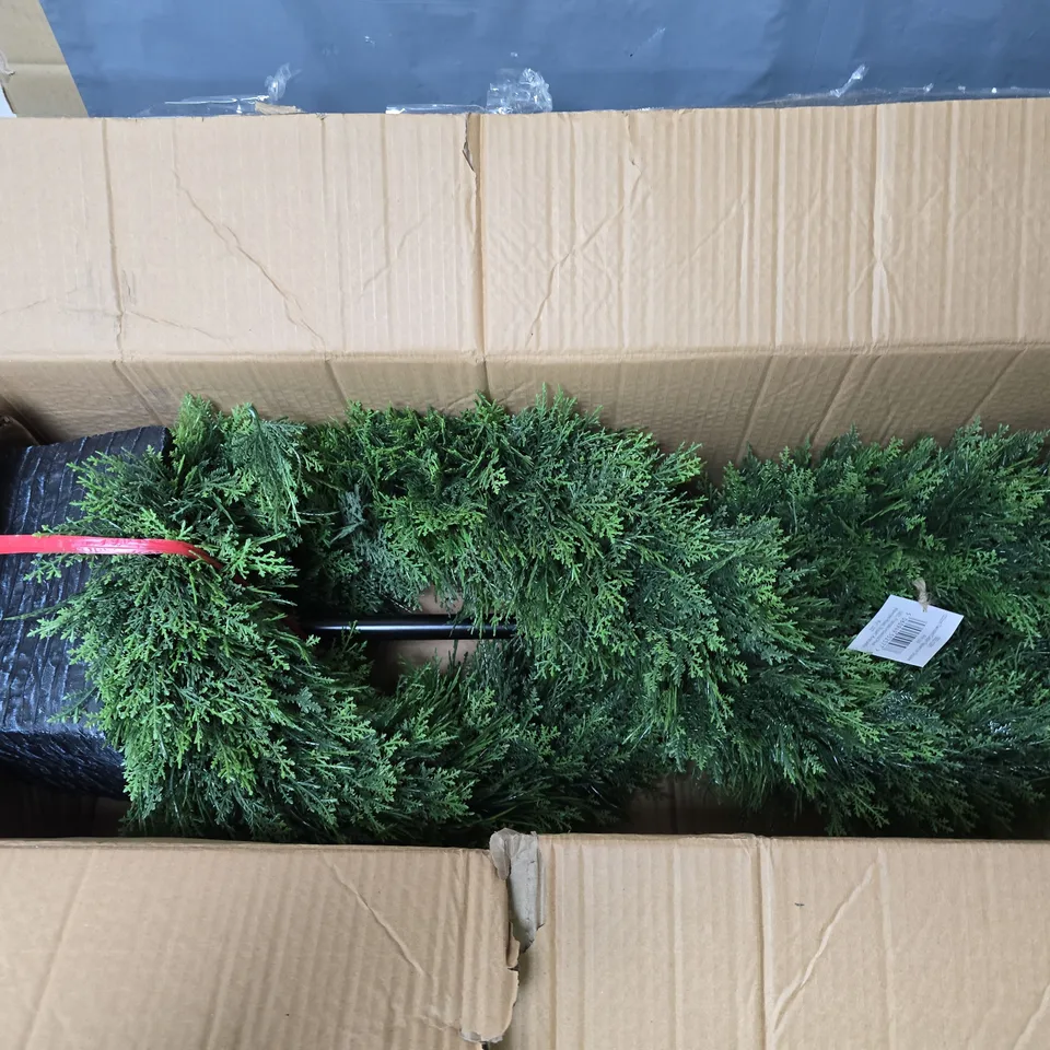 SCOTTISH EVERLASTINGS OUTDOOR 122CM ARTIFICIAL TWISTED CEDAR TOPIARY - COLLECTION ONLY 