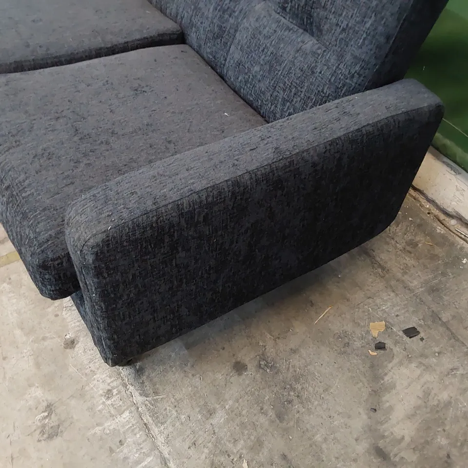 DESIGNER THREE SEATER SOFA CHARCOAL FABRIC 