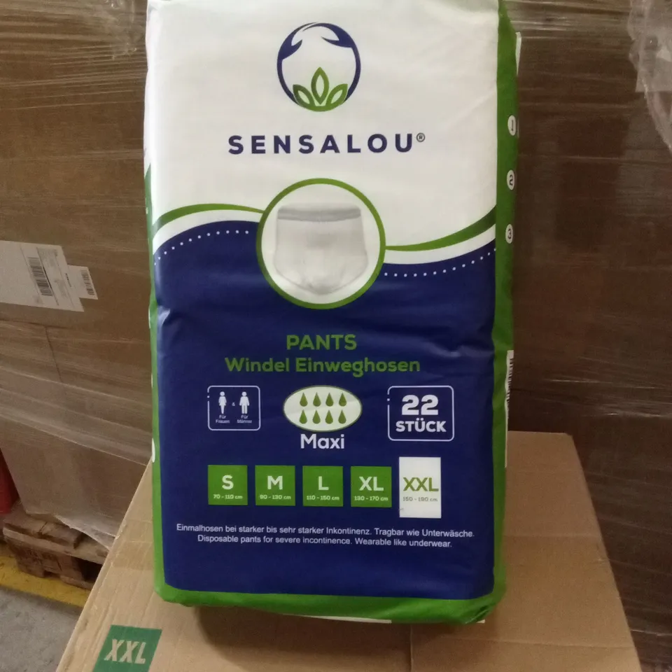 PALLET TO CONTAIN A LARGE QUANTITY OF SENSALOU ADULT INCONTINENCE PANTS XXL