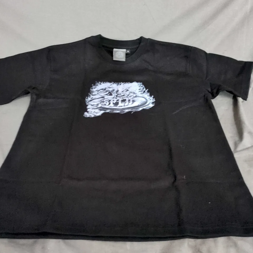 SPLIT MCR PROFESSOR TEE IN BLACK, UK SIZE S