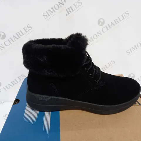 PAIR OF SKECHERS GO WALK STABILITY SUEDE BOOTS IN BLACK - UK SIZE 5