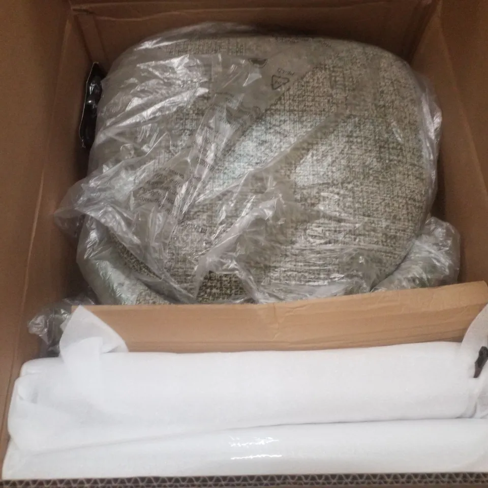 BOXED SET OF 2 GREEN FABRIC UPHOLSTERED DINING CHAIRS