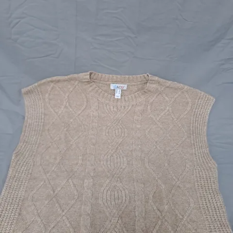 D&CO. DENIM COMPANY BEIGE CABLE KNIT SLEEVELESS VEST – UK M