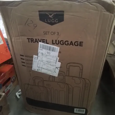 BOXED SET OF 3 TRAVEL LUGGAGE SUITCASES COLOURS MAY VARY