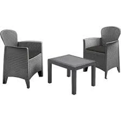 BOXED KOOPMAN AKITA OUTDOOR GARDEN FURNITURE BISTRO COFFEE SET GREY (1 BOX)