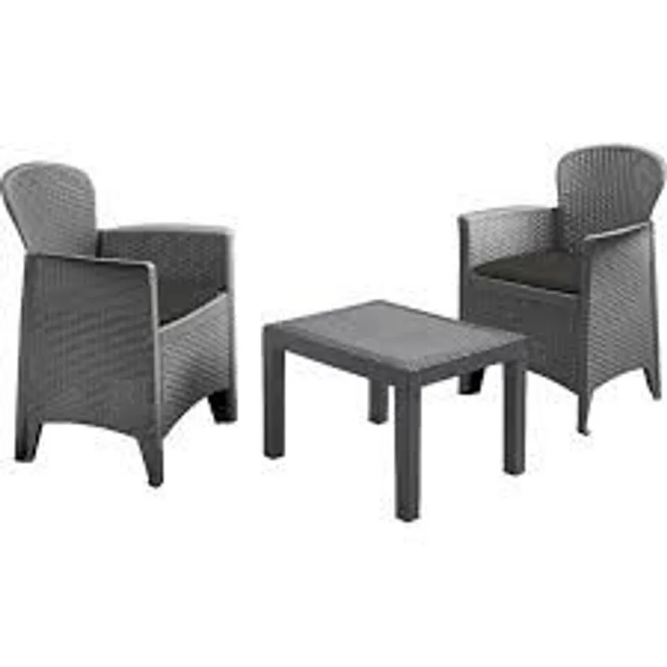 BOXED KOOPMAN AKITA OUTDOOR GARDEN FURNITURE BISTRO COFFEE SET GREY (1 BOX)