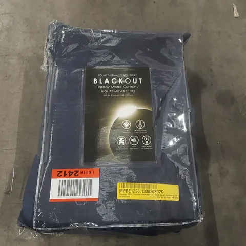BAGGED MONCEAR 100% POLYESTER BLACKOUT PENCIL PLEAT ROOM DARKENING - 168 x 137cm