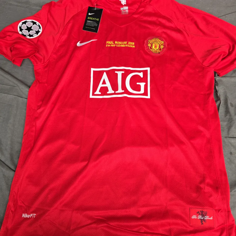MANCHESTER UNITED FOOTBALL SHIRT – RED, 2008 FINAL MOSCOW, SIZE 4XL, NIKE (#7 RONALDO)