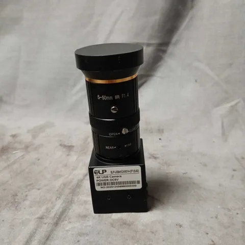 ELP USB 4K CAMERA – 5-50MM IR F1.4 LENS (DC5V) . UNBOXED