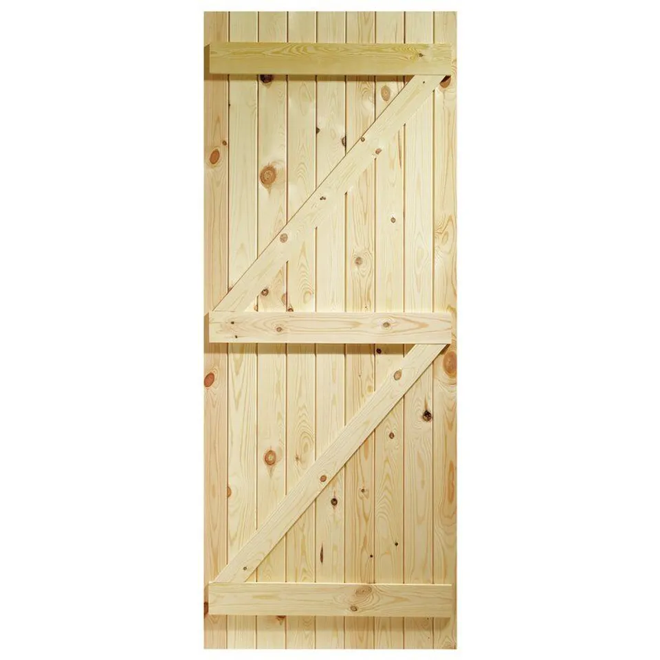 BOXED DESIGNER UNFINISHED WOOD SLAB GARAGE DOOR 1980 × 775